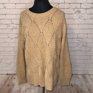 Women's Open Knit Sweater by Sonoma - Size XL Cozy Warm Soft Business Casual